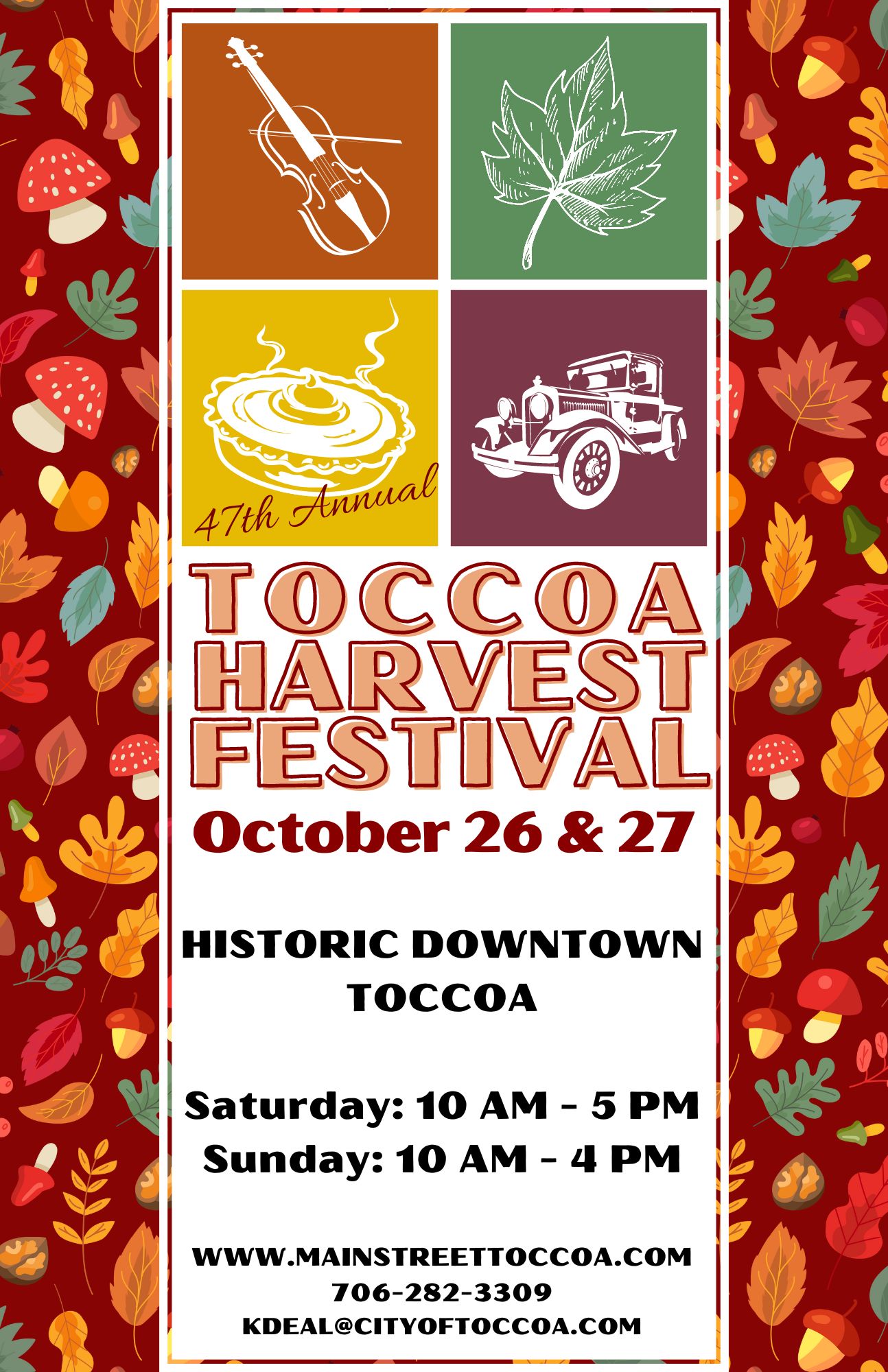 2025 Harvest Festival October 26th and 27th Toccoa